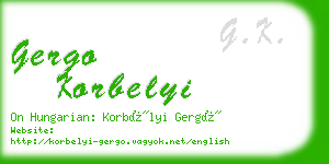 gergo korbelyi business card